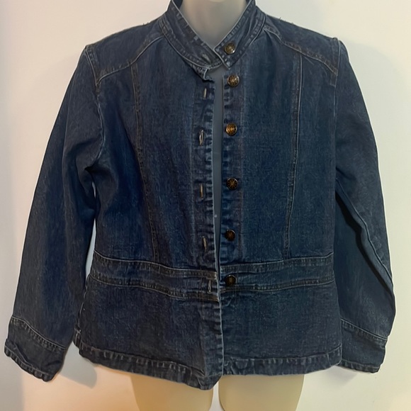 St. John's Bay Jackets & Blazers - St. Johns Bay Denim Jacket Vintage Women's Size M Blue Denim Stand Up Collar
